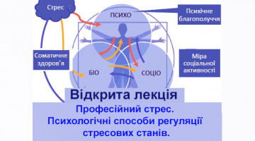 Відкрита лекція  ТЕМА: Професійний стрес. Психологічні способи регуляції стресових станів.
